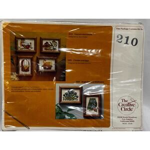New Creative Circle Vintage Embroidery‎ Kit - 210 Popcorn & Donuts MCM Collector